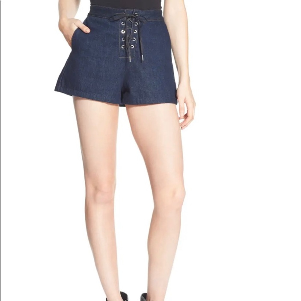 Rag & Bone Lace up Denim Shorts